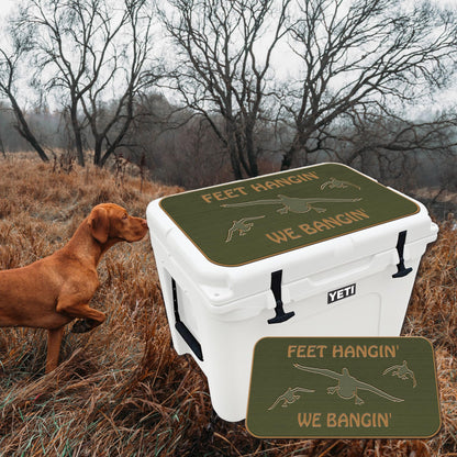USATuff SeaDek EVA Mat Cooler Pad fits YETI 45 Tundra | Peel & Stick Application | Non Slip Comfort Accessories - Feet Hangin We Bangin (OliveGreen-Mocha)