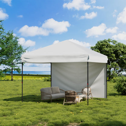 GarveeHome 10x10 Pop Up Canopy Beach Tent with Removable Sidewall UPF 50+ Waterproof, Tents for Camping & Parties, Gazebo Outdoor Canopy Tent, Easy Setup in Center Lock One Push Instant, White