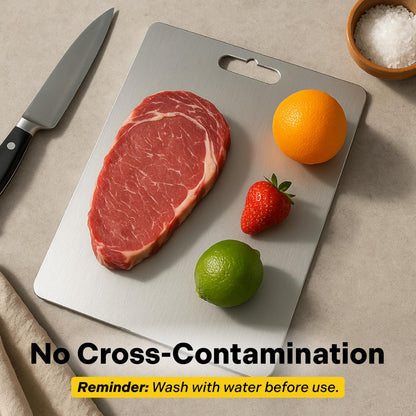 ChopChop Titanium Cutting Board – 100% Pure Titanium, Food Grade, Rustproof, Dishwasher Safe, Ultra Durable Cutting Board for Meat, Vegetables, Fruits – Perfect for Kitchen, BBQ & Camping (Large)
