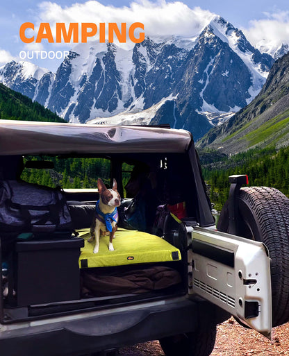 GAIALOOP 3 Inch Memory Foam Camping Mattress, Dual Layer Thick Sleeping Camp Pad for Car Tent Cot, Roll-Up Portable Glamping Floor Bed for Guests Sleepover[Single: 75 * 30 * 3"]