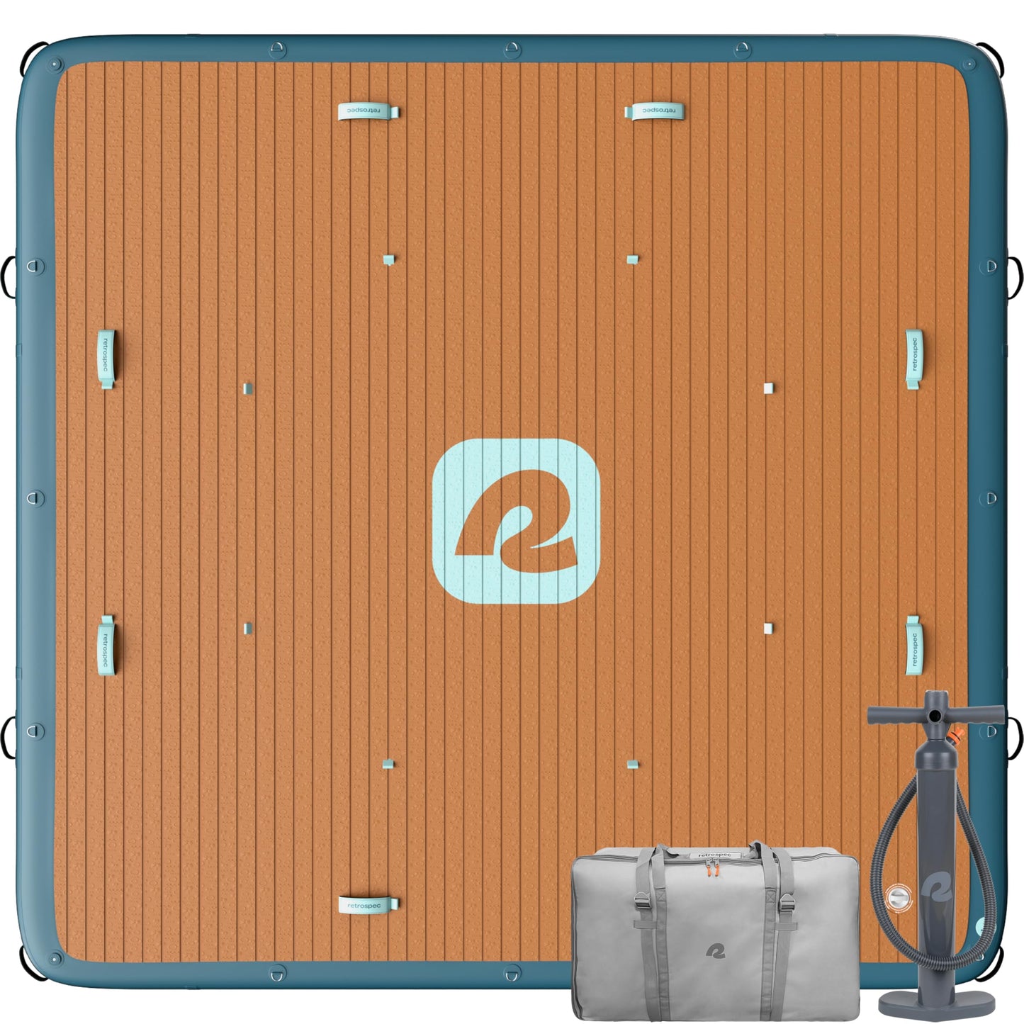 Retrospec Siesta Dock 7' & 10' XL Inflatable Floating Platform - Lake & Pool Essential with 1050lb & 1500lb Capacity - Multi-Person Water Dock with D-Rings & Pump