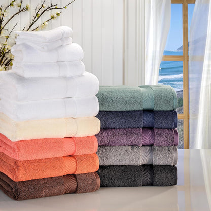 Superior Zero Twist | 100% Cotton Bathroom Towels Set - Super Soft & Absorbent | 6-Piece Coral Collection