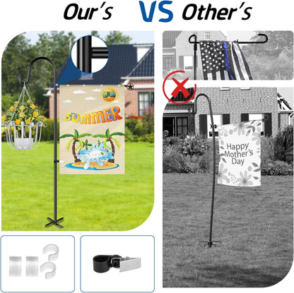 Ottsuls Heavy-Duty Garden Flag Stand - 60-Inch Sturdy Shepherd Hook for 28"x40" Flags