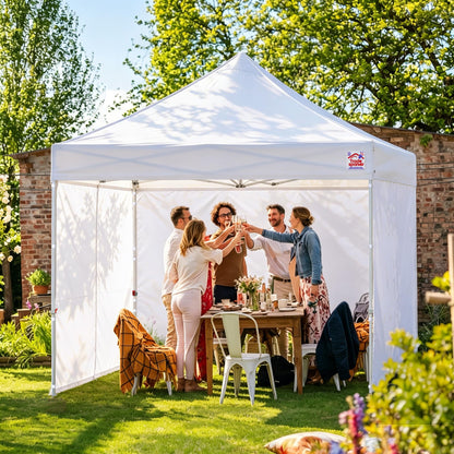 Tradesparker Pop Up Tent,Commercial Movable Canopy with ApexCore LED&Rugged Casters-Instant Easy Setup Shelter Canopies with Weight Bags&Stakes for Outdoor Events(8x12, with 4 Sidewalls, Black)