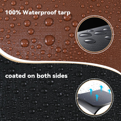 Tarp 30x40ft Heavy Duty Waterproof 16 Mil Tarps,UV-Resistant,Tear-Proof,Black&Brown Multipurpose Tarps,for Outdoor Pool,Camping,Tent,Roof,Garden,Etc -by MVPNET