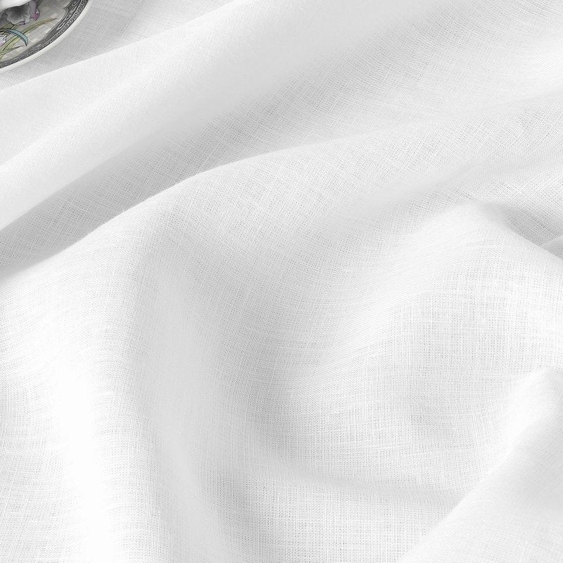 D'Moksha Homes White Linen Tablecloth 60 x 156 Inch - 100% Pure Linen Tablecloth for Rectangle Tables - Machine Washable Table Cloth for Mothers Day, Spring