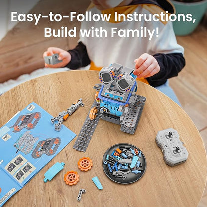 Sillbird Robot Building Kit with Remote Control STEM Gifts for Kids Age 8-12 Coding Robotics Technic Toy Set for Boys' Birthday Buildable 5-in-1 Models with 473 Pieces