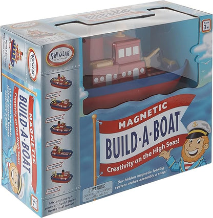 Popular Playthings Magnetic Build-a-Boat High Seas Play Set Waterproof Floating Bath Toddler Toys Gifts for Kids Ages 3 &amp Up - 10 Pieces