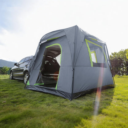 HREFUEU SUV Tailgate Tent for Camping with Rainfly, 5-8 Person Outdoor car Tent, 10'x8'x7.5'(H), Waterproof 3000MM UPF 50+, Portable Storage Bag, Any Size SUV/MPV/CUV/Jeep