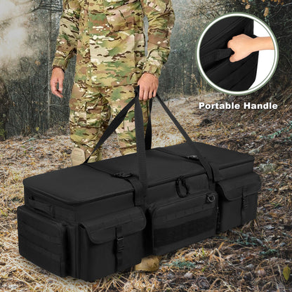 GOBUROS 42” Rifle Case for 4 Guns, Soft Multi Gun Case with Padded Dividers for Organization, Tactical Rifle Bag with Extra Pockets and Padded Handle for Rifle Accessory and Easy Shipping