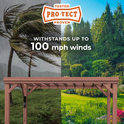 Backyard Discovery Brockton 14' x 10' Modern Cedar Wood Pergola Kit with All-Season Durability, High-Wind Rating, Concrete Anchors, PowerPort, Shade for Outdoor Patio, Deck, Garden, and Entertaining
