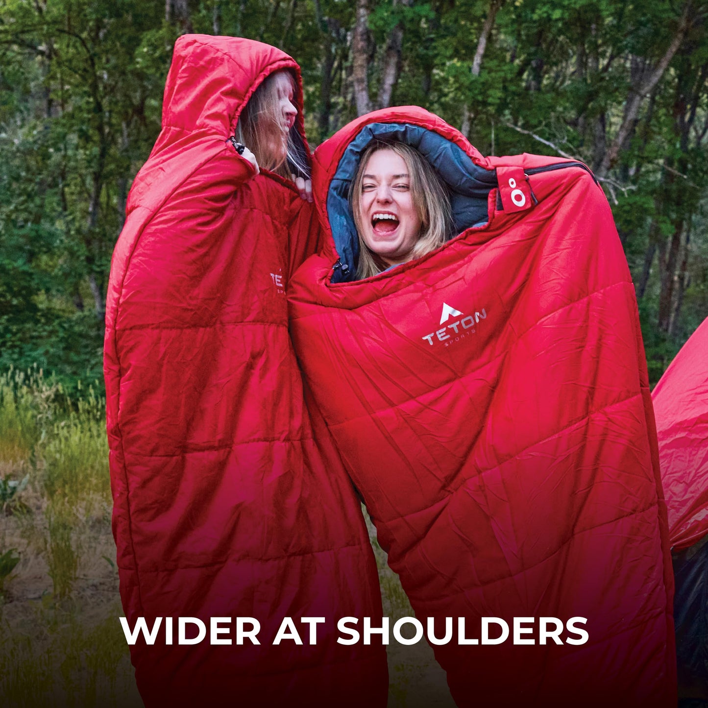 Teton LEEF Lightweight Mummy Sleeping Bag Perfect for Camping, Hiking, and Backpacking; Cold Weather Option, Compression Sack Included - Fire & Slate, 20F