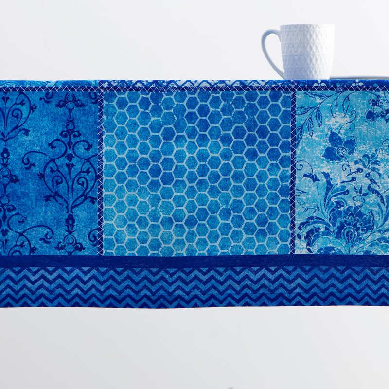 Maison d' Hermine Table Cloth Rectangle Table 100% Cotton 60 x 120 Inches Tablecloth Reusable Decorative for Dining Kitchen Room Farmhouse Home Gifts for Mothers Day Spring Summer - Indigo Love