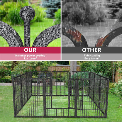 Jhsomdr Dog Playpen 32 inch 10 Panels Portable Pet Fence Outdoor for Yard Indoor Dog Pen for Medium/Small Animals, Large Pet Puppy Playpen Heavy Duty Pet Fence for RV Camping, Yard