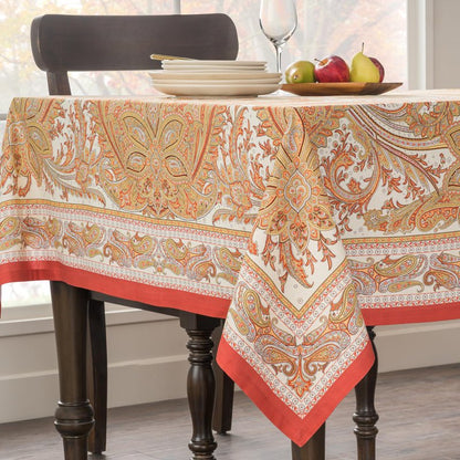 Maison d' Hermine Table Cloth Square Table 100% Cotton 54 x 54 Inches Tablecloth Reusable Decorative Everyday Use for Dining Room, Farmhouse, Home, Party, Festive & Wedding - Kashmir Paisley
