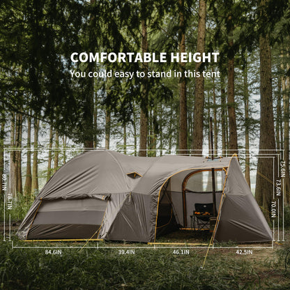 Naturehike KOTA 4/6/8 Person Camping Tent, Double Layer Waterproof 4 Person 6 Person 8 Person Tents for Camping, Large and Tall Family Tent with Vestibules Porch