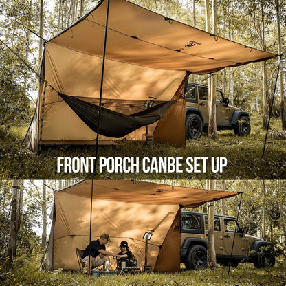 OneTigris ROCDOMUS Hot Tent with Stove Jack, 3000mm Waterproof, Versatile Lightweight Hammock Tent for Camping, Hiking, Backpacking, Bushcraft, Car Trips