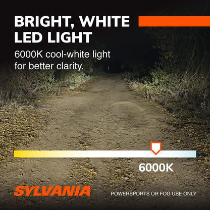 SYLVANIA 9003 H4 LED Headlight Bulbs - 2 Pack for Off-Road Use and Fog Lights