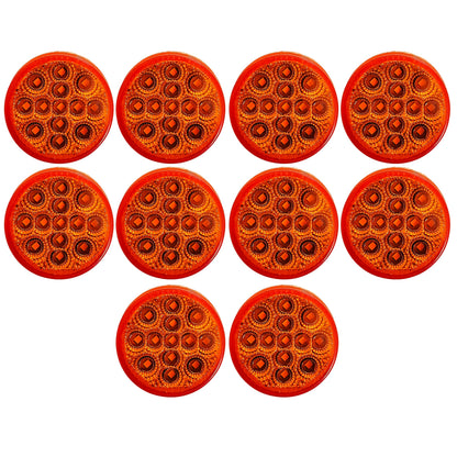 All Star Truck Parts Amber LED Clearance Marker Lights Kit, 10x 2.5in Round, 13 Diodes, Waterproof, Model ASA2513A10-N