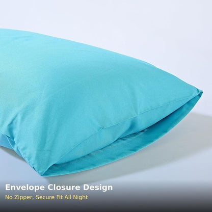 Evolive Ultra Soft Microfiber Pillowcases - Standard Size 20"x30" Pair Set with Envelope Closure | Ocean Color