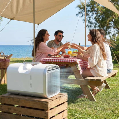 Movejoy 3000 BTU Portable Air Conditioner for Tent Camping, Low Power 400W Quiet 45dB AC Unit for Camping Tents, Grow Tents, Dog Houses, Cat Rooms, Small Spaces – Works with Jackery Power Station