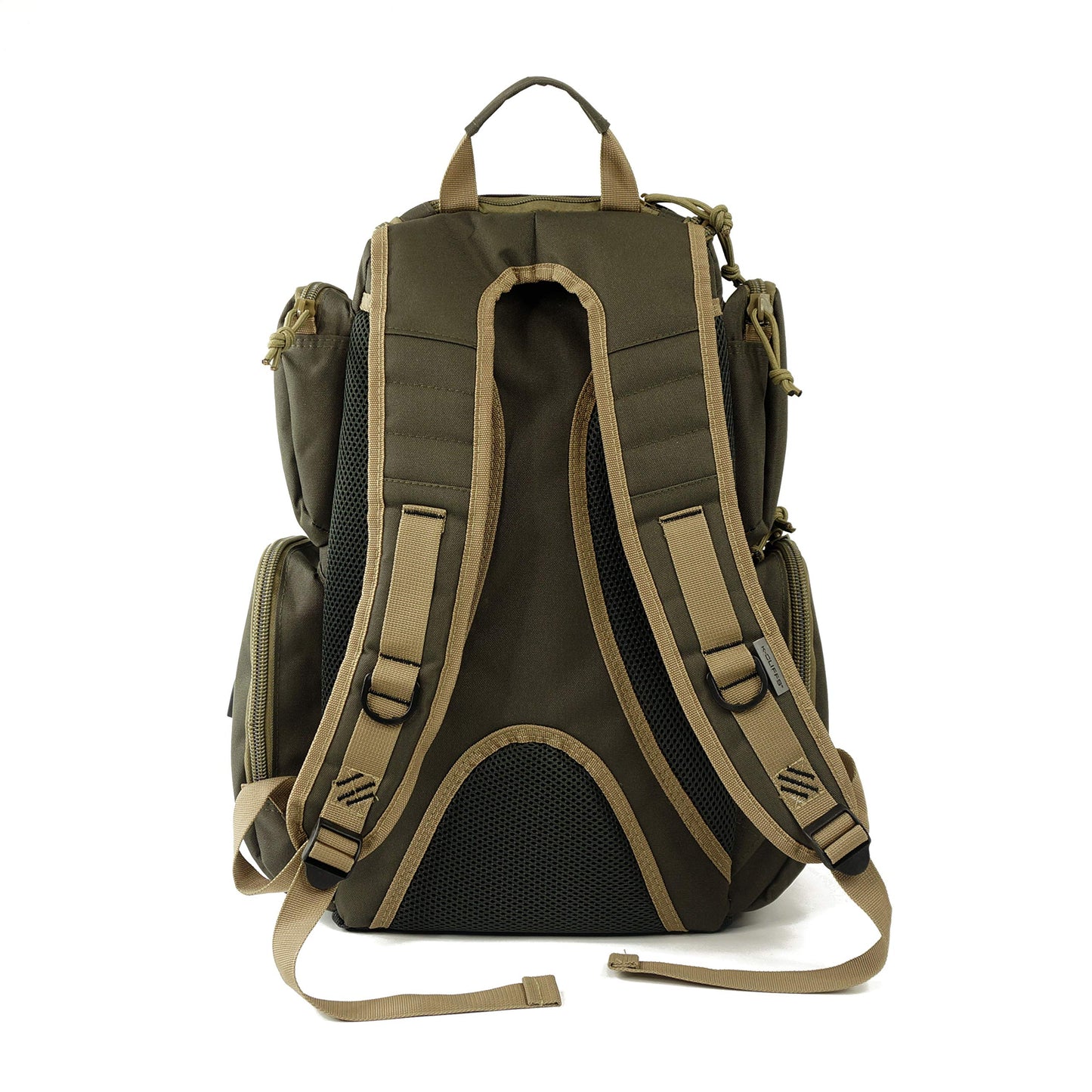 NiceAndGreat Tactical Lockable Range Backpack with 5 Pouches & Free USA Flag Patch Khaki