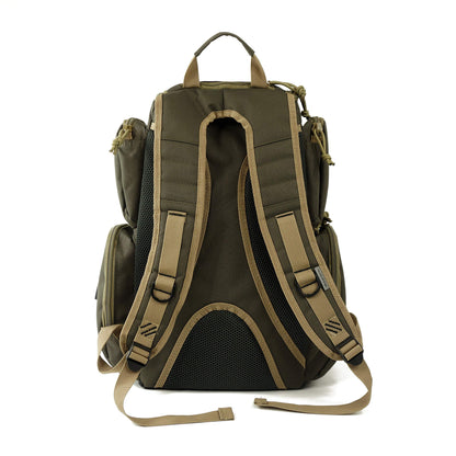 NiceAndGreat Tactical Lockable Range Backpack with 5 Pouches & Free USA Flag Patch Khaki