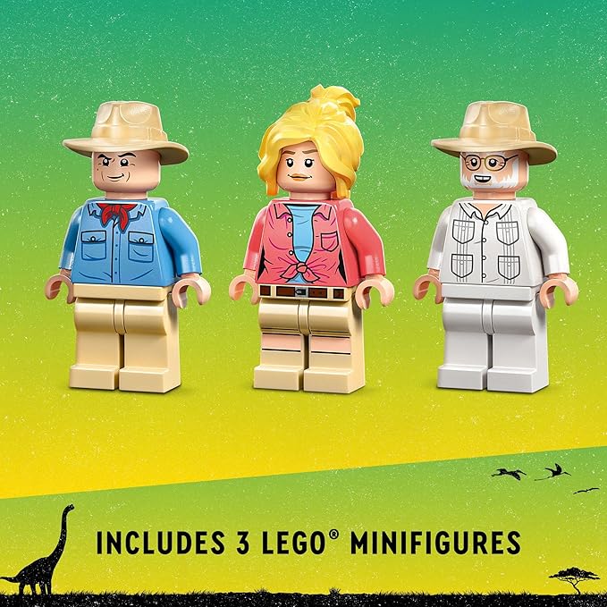 LEGO Jurassic World Brachiosaurus Discovery 76960 Jurassic Park 30th Anniversary Dinosaur Toy Featuring a Large Dinosaur Figure and Brick Built Jeep Wrangler Car Toy Fun Gift Idea for Kids Aged 9+