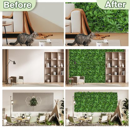 DOPGIB Greenery Grass Wall Boxwood Plant Panels: 20"x20"(16P) with UV Resistant Leaves Artificial Ivy Privacy Hedge Fence Screen for Backdrop,Garden and Indoor Outdoor Plant Wall&Fence Covering