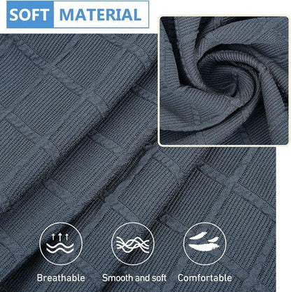 Hyha Outdoor Couch Cushion Covers - Washable Jacquard Diamond Lattice | 3-Piece Grey Set for Indoor/Outdoor Use