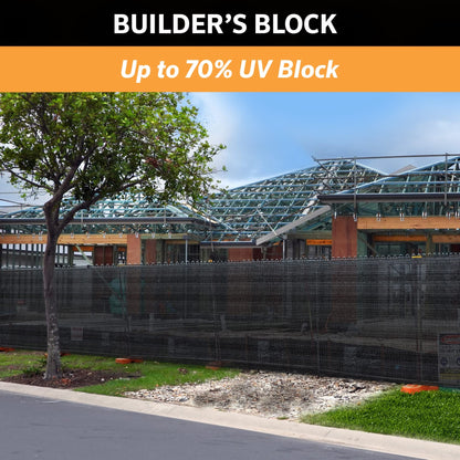 Coolaroo Builder's Block Construction Privacy Screen - Heavy-Duty Tear Resistant Shade Fabric for Fence, Job Site, and Wind Protection, 6ftx100ft Roll, Black