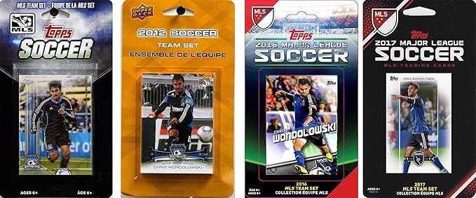 MLS San Jose Earthquakes Men's 4 Different Licensed Trading Card Team Sets White