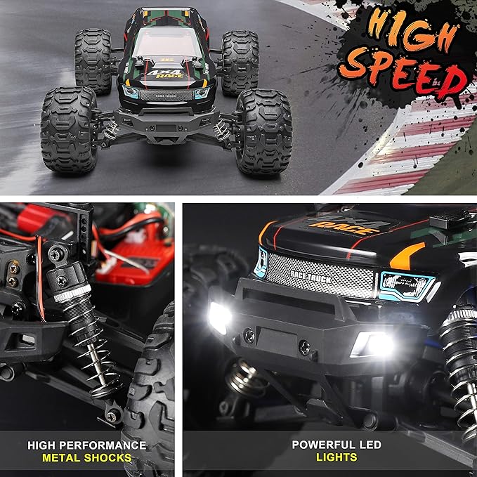 HAIBOXING Remote Control Car 16889 1:16 Scale 2.4Ghz RC Cars 4x4 Off Road Trucks Waterproof RTR RC Monster Truck 36KM/H Toys for Kids and Adults with 2 Batteries 35+ mins Play