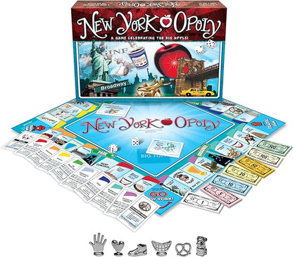 Late for The Sky New York Opoly – Property Trading Family Board Game 2–6 Players NYC Landmarks Educational City Theme Fast Play 60-Minute Option Ages 8+ Great Gift &amp Souvenir