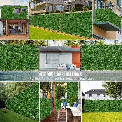 Grooy 20"x20" Artificial Hedge Grass Wall, 12PCS Boxwood Panels(33.33 sq.ft), Greenery Backdrop Panles, UV Protected Privacy Fence Screen, Green Wall Decor for Outdoor Indoor Wedding Décor