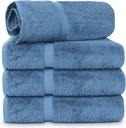 Chakir Turkish Linens | Luxury 100% Cotton Turkish Towels - Soft & Absorbent, Extra Large (30x60 Inches, Set of 4 - Wedgewood)