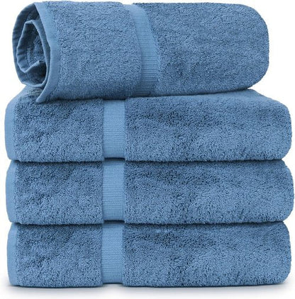 Chakir Turkish Linens | Luxury 100% Cotton Turkish Towels - Soft & Absorbent, Extra Large (30x60 Inches, Set of 4 - Wedgewood)