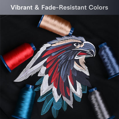 BAi Embroidery Thread Set, 100 Brilliant Colors,40WT (108D/2) Polyester Embroidery Machine Thread, 4000M Each Spool for Commercial Multi-Needle Embroidery Machines Embroidery Machines