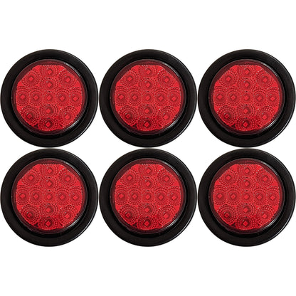 All Star Truck Parts Amber LED Clearance Side Marker Lights Kit, 2.5in Round, 6x Red, Model ASA2513, Waterproof, 12V