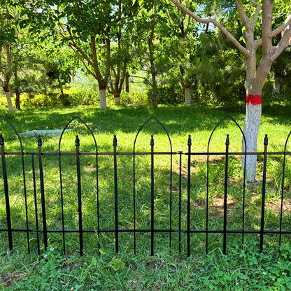Thealyn Garden Fence 24" W x 24" H (10 Panels, Total 20 ft), Metal Fence Decorative Border Fence, Rustproof Landscape Fencing for Dog, Flower Bed, Yard, Patio, Animal Barrier
