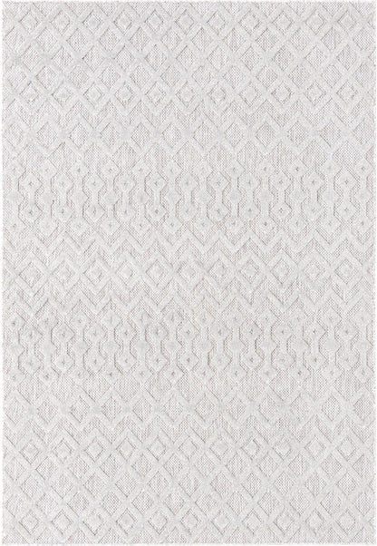 Unique Loom Outdoor Trellis Textured Collection Area Rug - Osage (6' 1" x 9' Rectangle, Grey/ Gray)