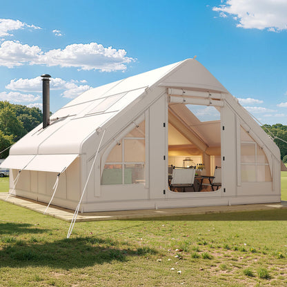 DWVO 13FT X 10FT Inflatable Camping Tents, 6-8 People Inflatable House Tents with Pump, Easy Setup with Explosion Proof Valve, Waterproof Oxford Air Glamping for Camping