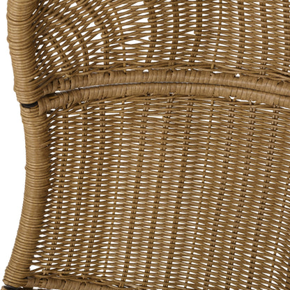Christopher Knight Home Mariaz Hanging Basket Chair with Cushion, Outdoor Indoor Basket Chair, Boho Garden Rattan Lounger Porch Swing Furniture, Modern Patio Decor, Brown+Gray