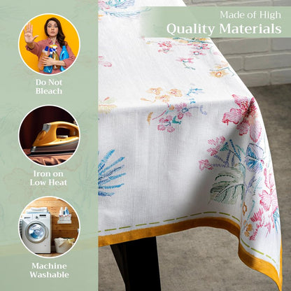 Maison d' Hermine Table Cloth Rectangle Table 100% Cotton 60 x 120 Inches Tablecloth Reusable Decorative for Dining Kitchen Room Farmhouse Home Gifts for Mothers Day Spring Summer - Paradise Island