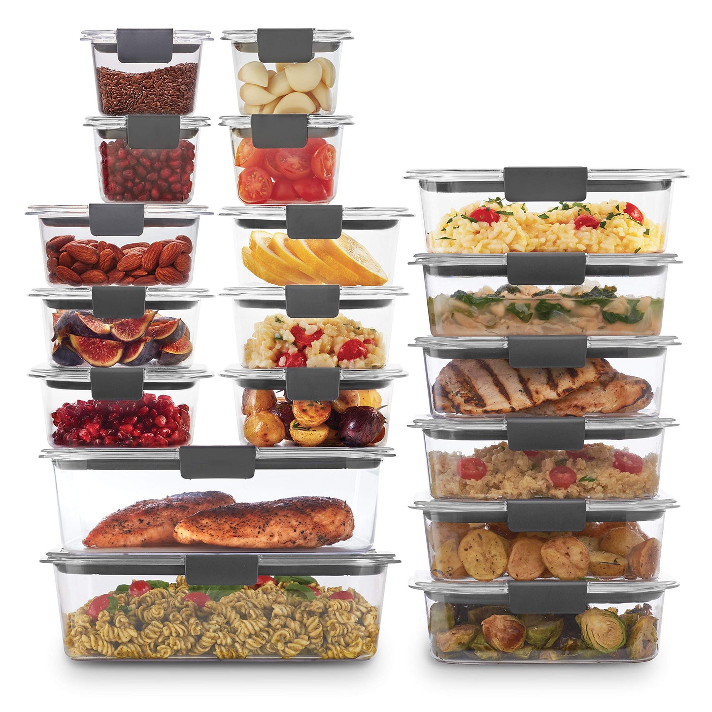 Rubbermaid Brilliance Food Storage Containers with Lids, Set of 22 | Large 9.6 Cup Container