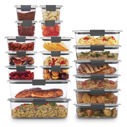 Rubbermaid Brilliance Food Storage Containers with Lids, Set of 22 | Large 9.6 Cup Container