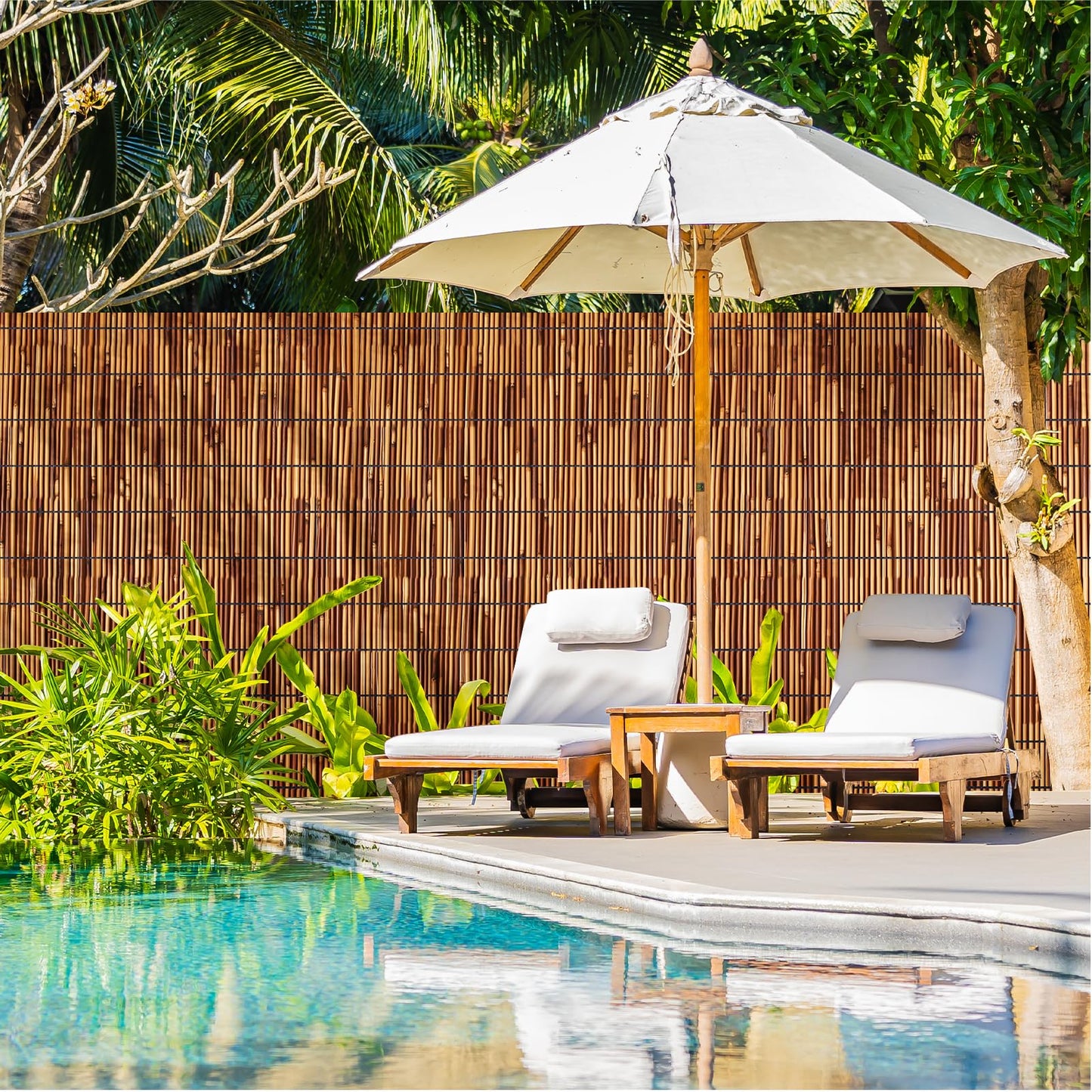 Natural Reed Fencing Rolls,6FT X 16.4FT Reed Screen Curtain Bamboo Fence Covering Privacy for Outdoor Backyard Patio Garden Decorative Fence (Brown)