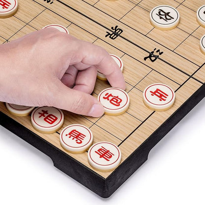 Yellow Mountain Imports Chinese Chess (Xiangqi) Magnetic Travel Set (12.2 Inches) - Compact Folding Board Game Set