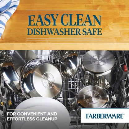 Farberware Classic Saute Pan / Frying Pan / Fry Pan with Lid and Helper Handle - 4.5 Quart, Silver, 50012