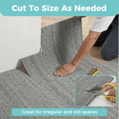 jxgzyy Commercial Carpet Tiles 20x20in, 0.31" Thickened Carpet Squares with Silicone Backing, Heavy Duty Carpet Floor Tiles with Padding Attached for Home Office Garage Hotel, 16 Pcs/43.2 Sqft